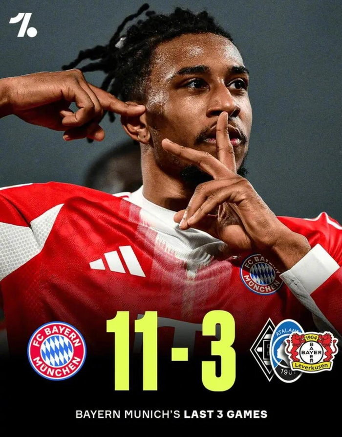 拜仁三场狂轰11球凯恩缺阵仍显进攻火力